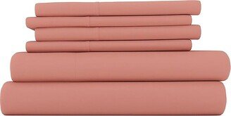 Linens & Hutch 6-Piece Solid Microfiber Sheet Set-AA