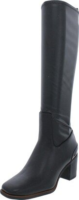 Figaro Womens Leather Square Toe Knee-High Boots