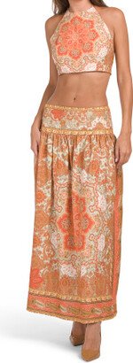 TJMAXX Linen Blend Halter Maxi Skirt Set For Women