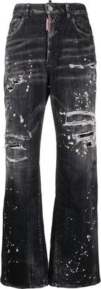 Distressed Bootcut Jeans-AC