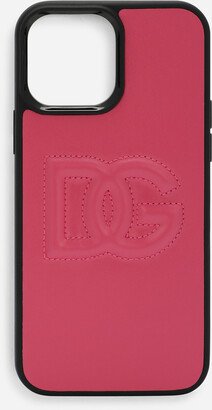 Calfskin iPhone 13 Pro Max cover with logo-AB