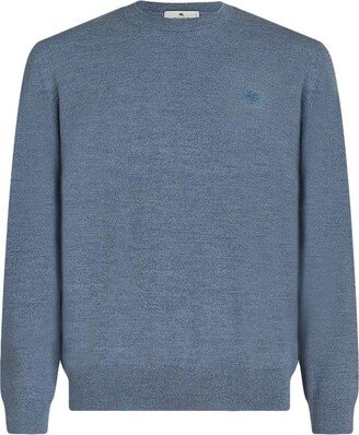 Pegaso-embroidered wool jumper