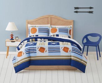 My World Denim and Khaki Sports Comforter Set