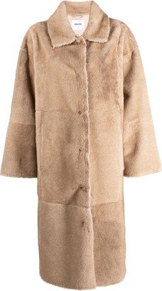 Single-Breasted Faux-Fur Coat-AA