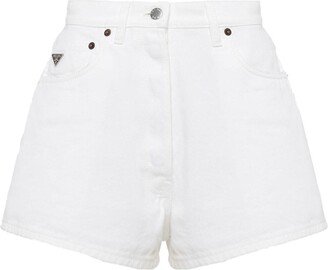 Bull logo-patch denim shorts