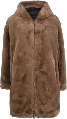 Faux-Fur Hooded Coat-AE