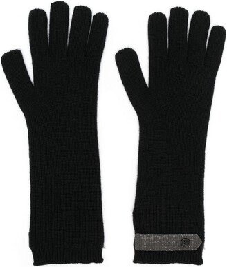 Ribbed-Knit Cashmere Gloves