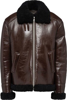 Oversized Leather Shearling Jacket