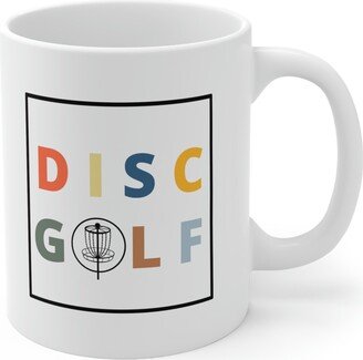 Disc Golf Mug, Holiday Gift, Golf, Colorful Banging Chains, Christmas Gift