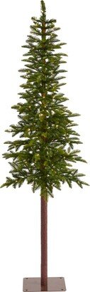 Alaskan Alpine Artificial Christmas Tree with Lights and Bendable Branches, 84