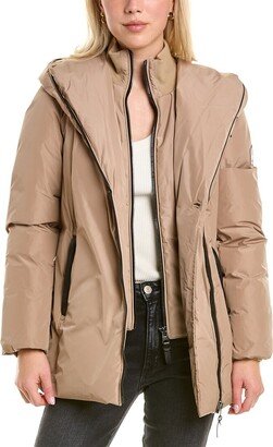 Adali Leather-Trim Down Coat