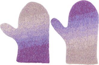 Purple Mohair-wool Blend Gloves