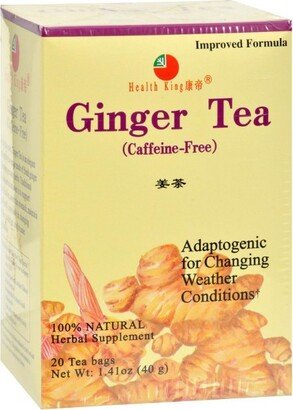 Health King Medicinal Teas Ginger Herb Caffeine Free Tea - 1 Box/20 Bags