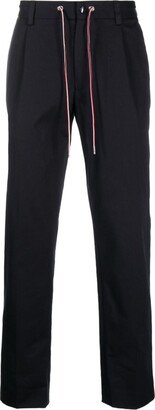 Drawstring-Waist Straight-Leg Trousers-AA