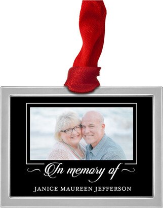 Ornaments: In Memory Of Luxe Frame Ornament, Silver, Black, Rectangle Ornament