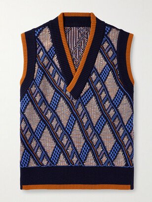 Reversible Knitted Wool Sweater Vest