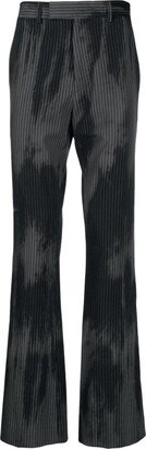 Sun Faded pinstripe flared trousers