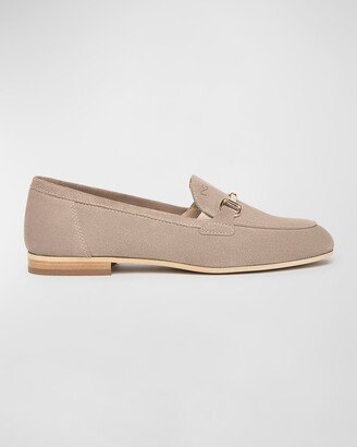 Suede Bit Flat Loafers