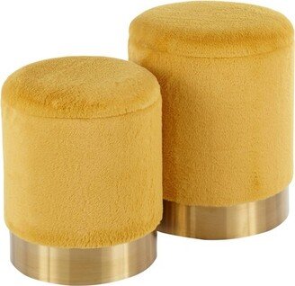 Marla Contemporary Nesting Ottomans Gold/Yellow