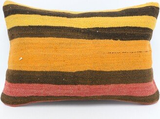 Designer Pillows, Turkish Pillow, Pillow Covers, Orange Striped Kids Throw Cushion Case, Art 4473