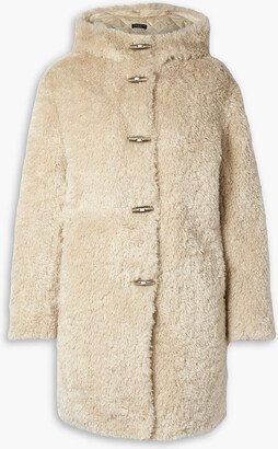 Iggy wool-blend faux fur hooded coat