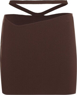 Cut Out Detailed Stretched Mini Skirt-AB