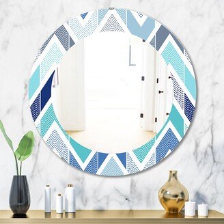 Porch & Den Del Rio Blue Dotted Geometric Pattern Printed Frameless Wall Mirror