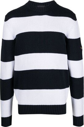 Stripe-Print Cotton Jumper