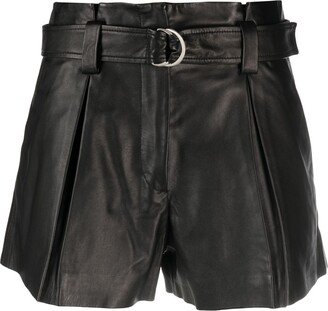 Morin leather shorts