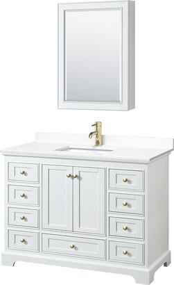 Deborah 48-inch Single Vanity, Cultured Marble Top, Medicine Cabinet