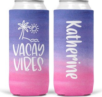 Personalized Vacay Vibes Can Cooler - Lake Life Beach Drink Cooler-Monogrammed Hugger-Bride Tribe Gifts-Personalized Gift