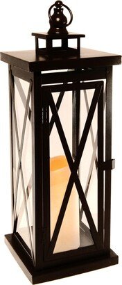 Jh Specialties Inc/lumabase Lumabase Warm Black Criss Cross Metal Lantern with Led Candle