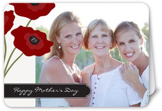 Mother's Day Cards: Perfect Poppies Mother's Day Card, Red, Matte, Folded Smooth Cardstock, Rounded