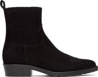 SSENSE Exclusive Black Embroidered Chelsea Boots