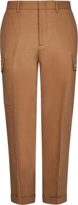 Cargo-Pockets Stretched Tapered Trousers-AB