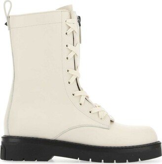 Garavani Rockstud Lace-Up Combat Boots