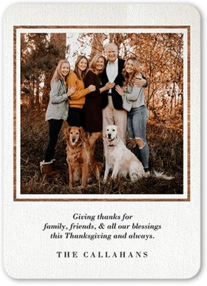 Thanksgiving Cards: Giving Gratitude Fall Greeting, Brown, 5X7, Matte, Signature Smooth Cardstock, Rounded