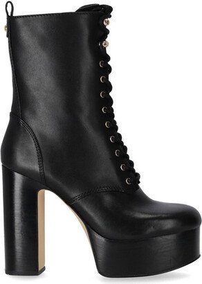 Natasha Black Heeled Combat Boot