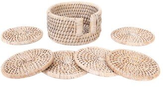 Artifacts Rattan Round Coasters - 7 Piece Set