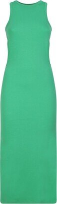 Logo Embroidered Cut-Out Sleeveless Dress