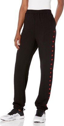 Women's HB0670-1-Supersoft Fleece Oversized Sweats W/Heart Embroidery