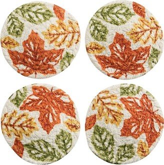 Park Designs Fall Leaves Printed Braided Coasters Set