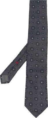 Motif-Embroidered Silk Tie