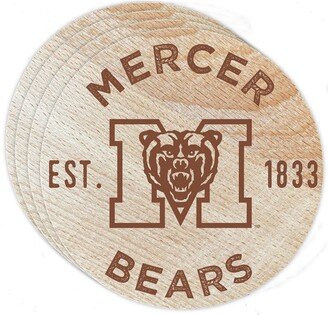 Mercer University Wood Coaster Engraved 4-Pack