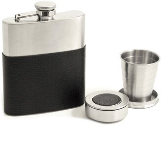 3Pc Stainless Steel Flask & Shooter Gift Set