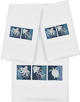 Ava 3-Piece Embellished Towel - White