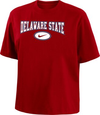 Delaware State Women's College Boxy T-Shirt in Red