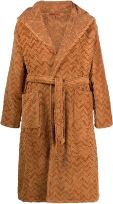 Rex zigzag-pattern bathrobe