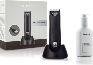 BROCCHI The Cutting Edge USB Waterproof Trimmer and Moisturizing Shave Lotion