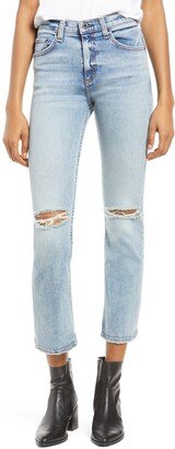 High Waist Ankle Flare Jeans